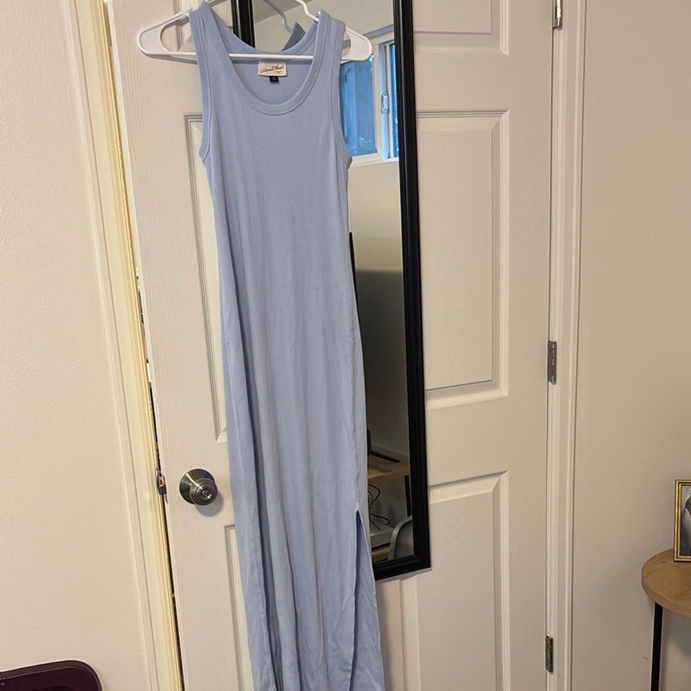 Light Blue Sleeveless Maxi Dress